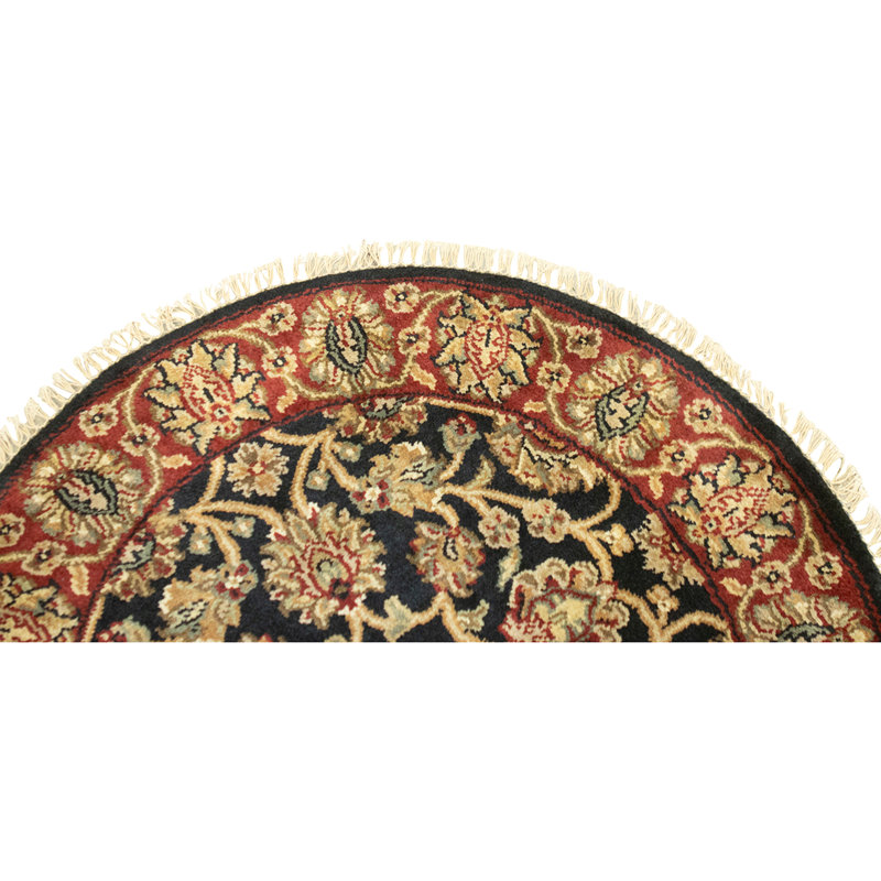 Tapis noir et rouge noué à la main de haute qualité