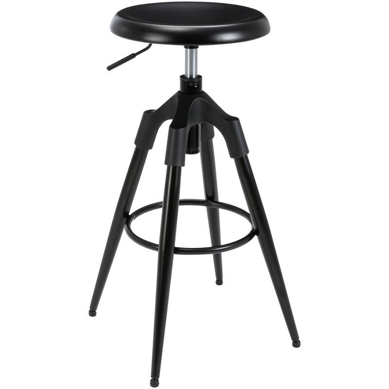 Tabouret pivotant à hauteur réglable Miliani, Noir