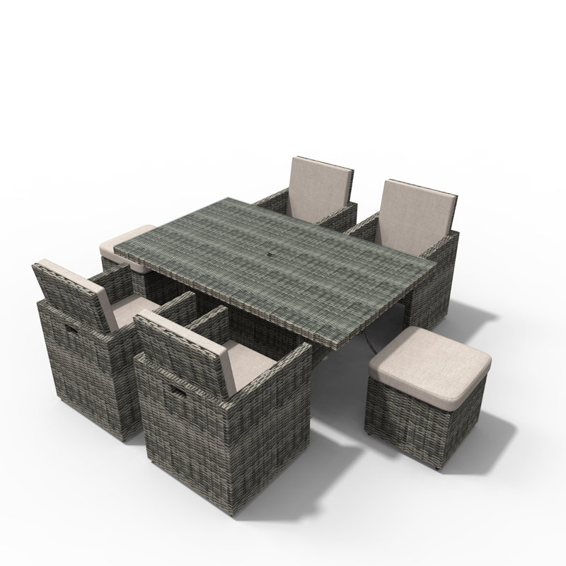Ensemble de salle à manger rectangulaire pour 6 personnes 62,99 po, gris