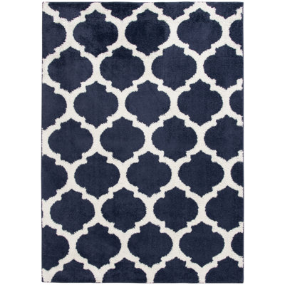 Tapis bleu et blanc Sanya