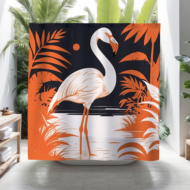 Rideau de douche Joanna Flamingo