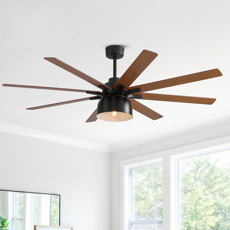Bartling 52"/66" 8-Plywood-Blades Modern Ceiling Fan with Lighting Kit and Smart Remote, 66"
