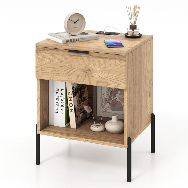 40cm W Manufactured Wood Bedside Table