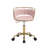 Kids' Swivel Desk Chair With Adjustable Height - Rolling Star Base & Woven Back - Golden Metal Study Chair-1417981774