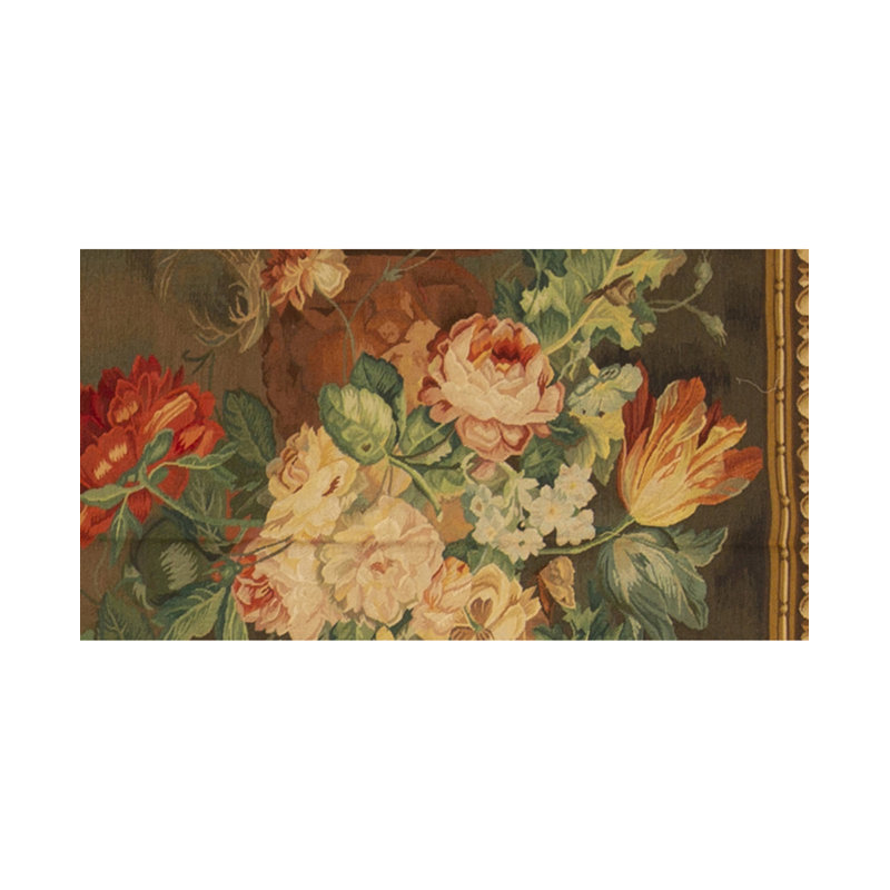 Hand-Knotted High-Quality Cream, Green, and Brown Area Rug