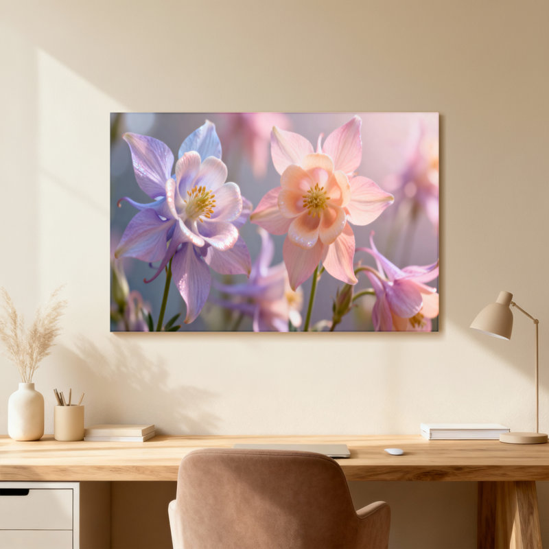 Plantes et fleurs Fleurs pastel douces Printemps doux, H 20 po x l 30 po, Toile tendue, Ne s’applique pas