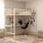 Metal Loft Bed Frame with Desk, Protective Guard Rails and Ladder-705503964
