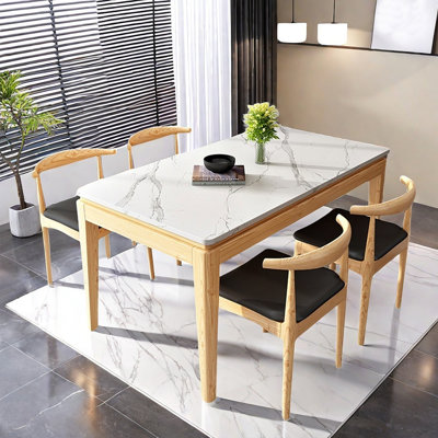 Modern simple rectangle dining table sets