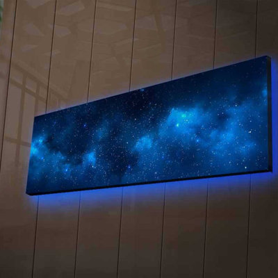 Stunning Decorative LED Lighted Canvas Painting, 11.8 x 35.4 inches | 100% Suede Canvas, 100% Wooden Frame (Thickness: 1.2 inches) | Battery-Powered (1 x 9-Volt, Not Included), On/Off Switch, Perfect for Home Décor