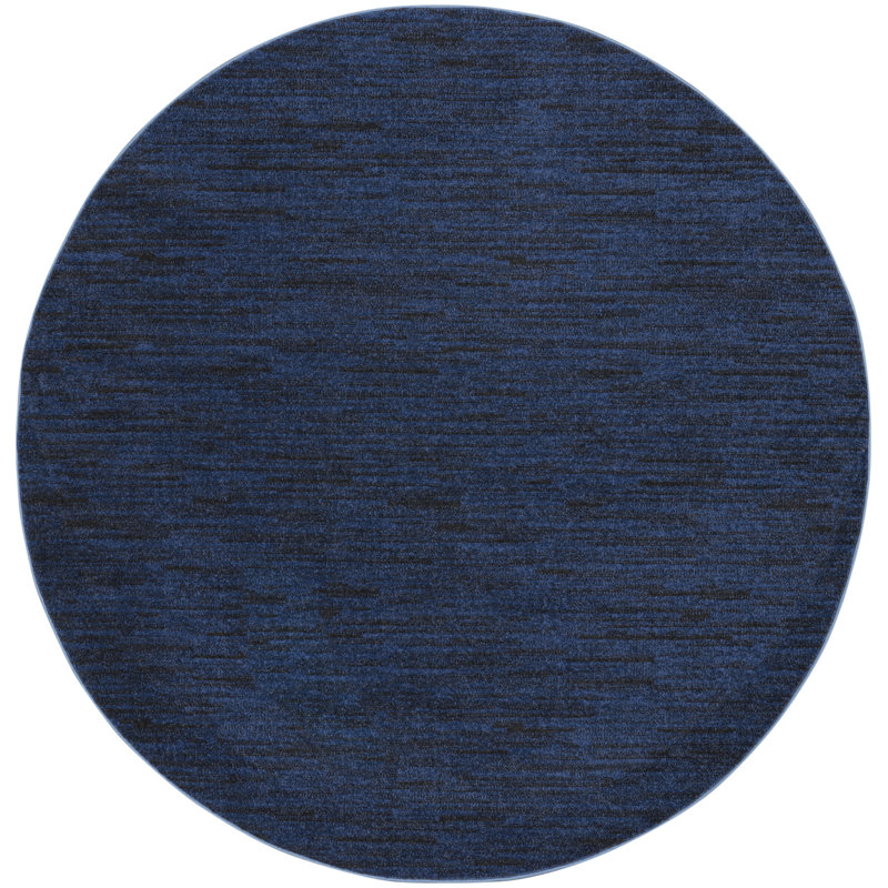 Tapis bleu nuit Nourison Essentials, Rond 8 pi