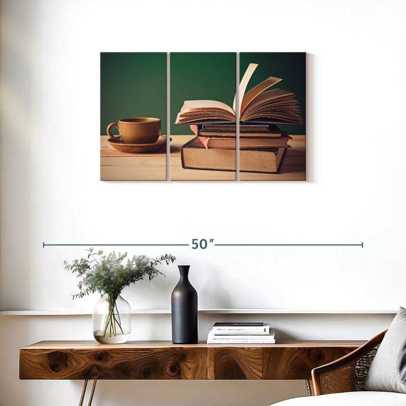 Livres et café Kerner, H 20 po x l 33 po