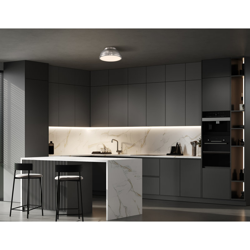Plafonnier encastré 2LT, nickel