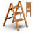 3 Step Ladder, Folding Step Stool With Anti-Slip Wide Sturdy Pedal And Handgrip, Multi-Use For Home And Kitchen Use, Space Saving-Woodgrain(300 Lbs Capacity)