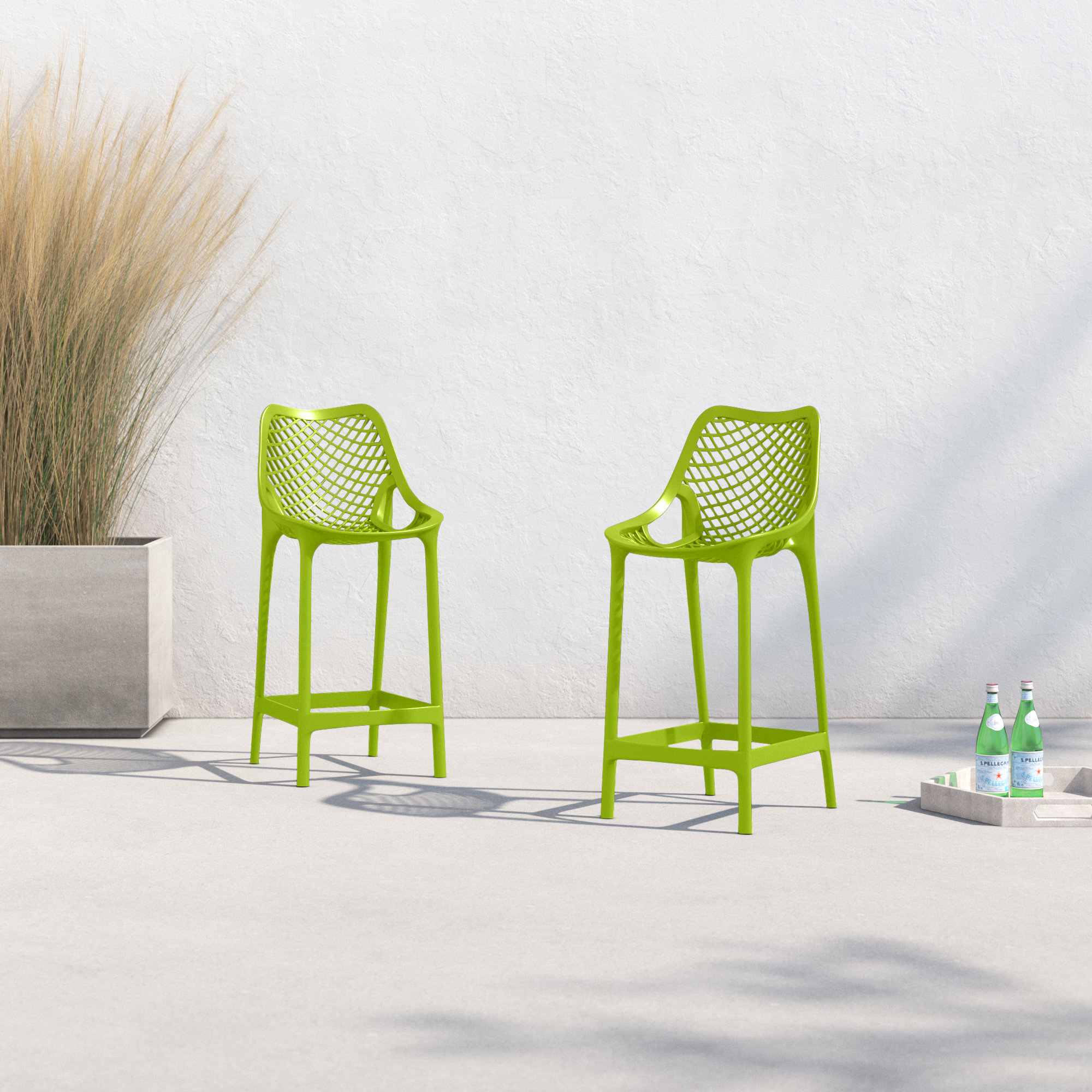 Farrah Patio Bar Stool, Tropical Green, 25.6"
