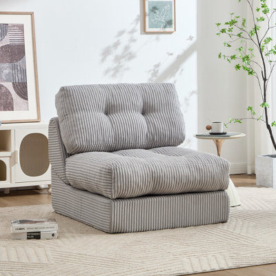  8.3" Compression Futon mattress, Folding Sofa Bed, Modern Corduroy Upholstered Sofa Comfortable Accent Chair
