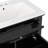 Space-saving Black Bathroom Vanity With Sink, Solid Wood & Mdf, Modern Style