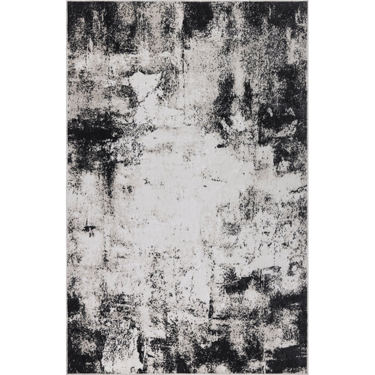 Machine Washable Avery Ivory/Charcoal Rug