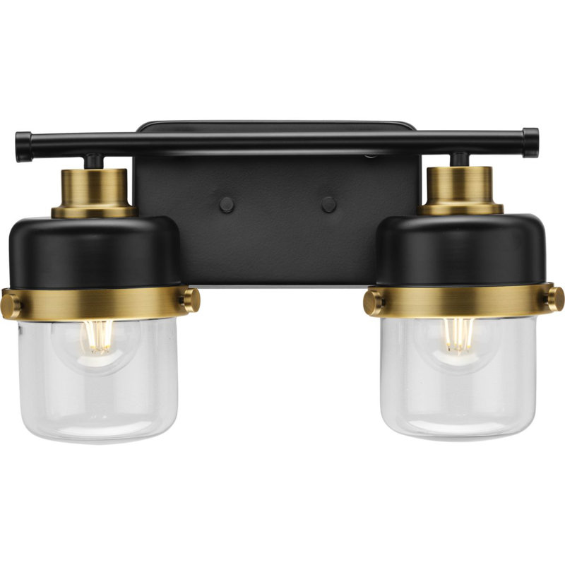 2 - Light Dimmable Vanity Light, Matte Black