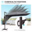 Parasol de patio rectangulaire en porte-à-faux sans base lestée 12 pi x 9 pi Selami-315114765