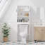 Armoire de rangement au-dessus de la toilette avec tablette réglable et tablette ouverte