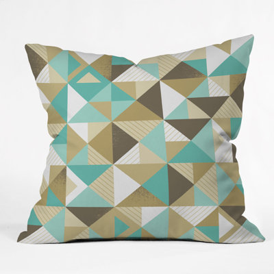  Rice Sand and Sea Geometry Indoor/Outdoor Throw Pillow