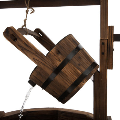 Outdoor Wood Weather Resistant Urn Fountain