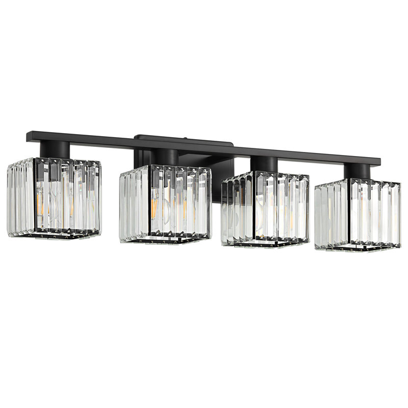 Éclairage pour meuble-lavabo à à intensité variable avec abat-jour en cristal Fiorela, Noir, noir, noir, noir, 4