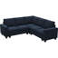 Canapé modulaire en velours 4 pièces Shavera-1545032737