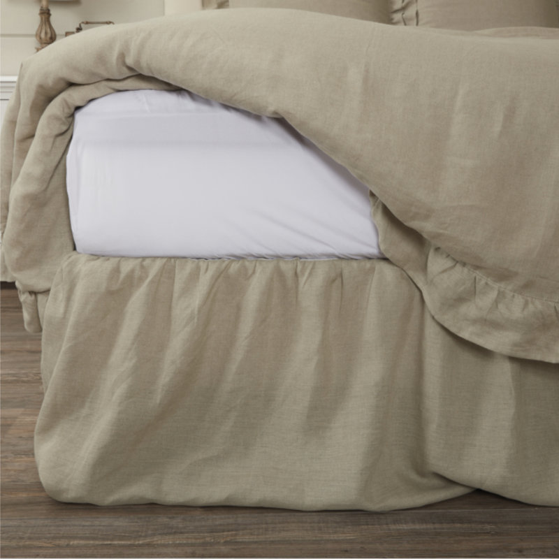 Provincial Linen Natural Queen Bed Skirt 80Lx60Wx21, Tan, Queen