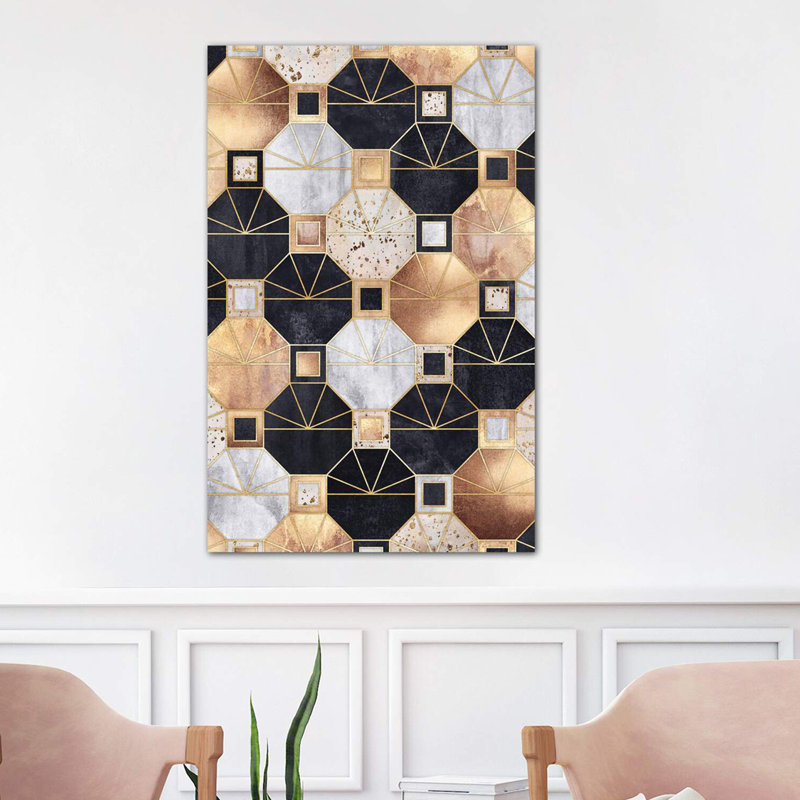 Art Deco Octagons by Elisabeth Fredriksson - Wrapped Canvas Print, 101.6 cm H x 66.04 cm W x 3.175 cm D