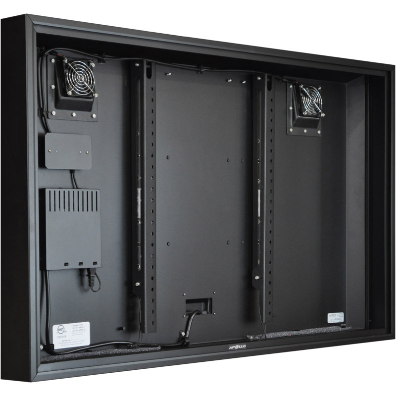 Black Aluminum and Glass Outdoor TV Enclosure for 39"-42" Displays