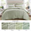 Ensemble de literie en coton de qualité supérieure, courtepointe en gaze sauge avec broderie, confort toutes saisons