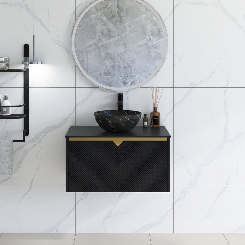 Meuble-lavabo mural 30 po en contreplaqué avec lavabo