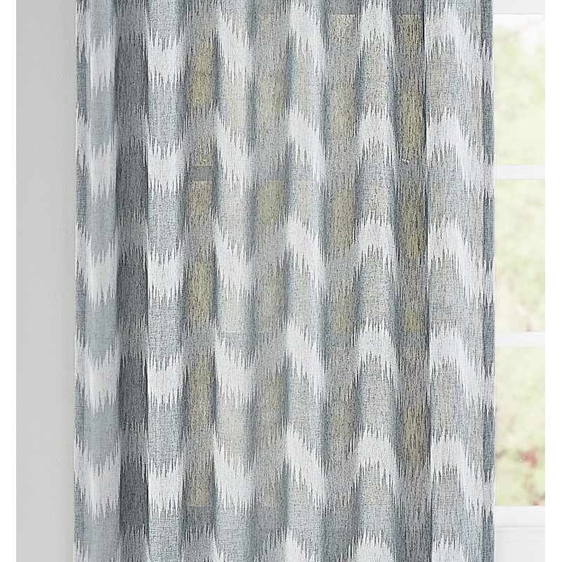 Rideau en polyester Daaud, L 54 po x L 96 po, Bleu