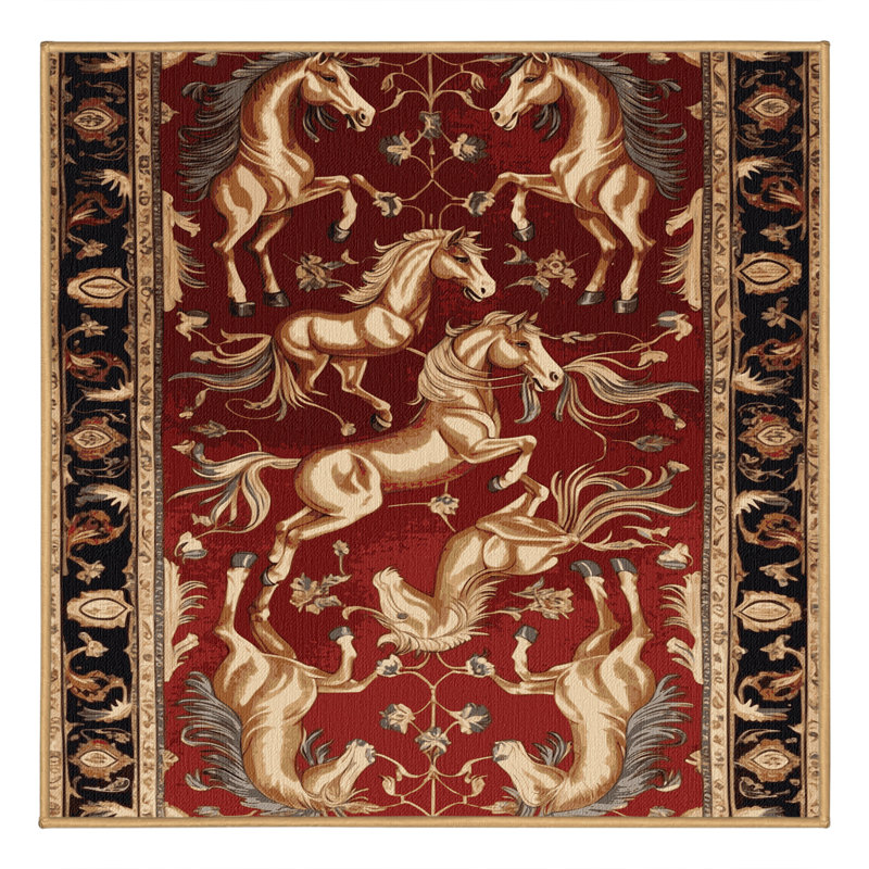 Tapis brun lavable à la machine, Carré 7 pi