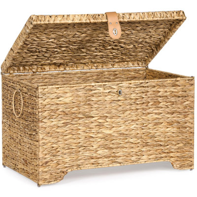 165L Handwoven Wicker Storage Trunk