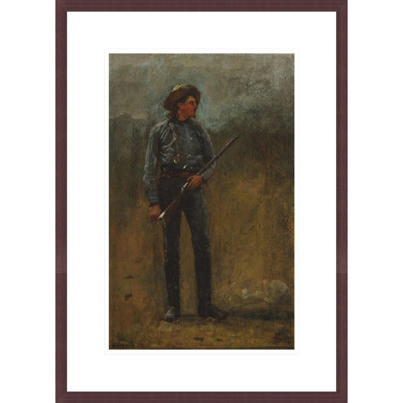 «Adirondack Guide» par Winslow Homer - impression giclée encadrée, H 21,75 po x l 15,76 po