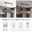 Lustres en cristal rectangulaires, luminaire suspendu pour salle à manger 8 lumières, cristal gris fumé avec cadre en métal noir