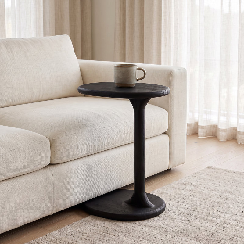 Phoenix Solid Wood C-Shaped End Table