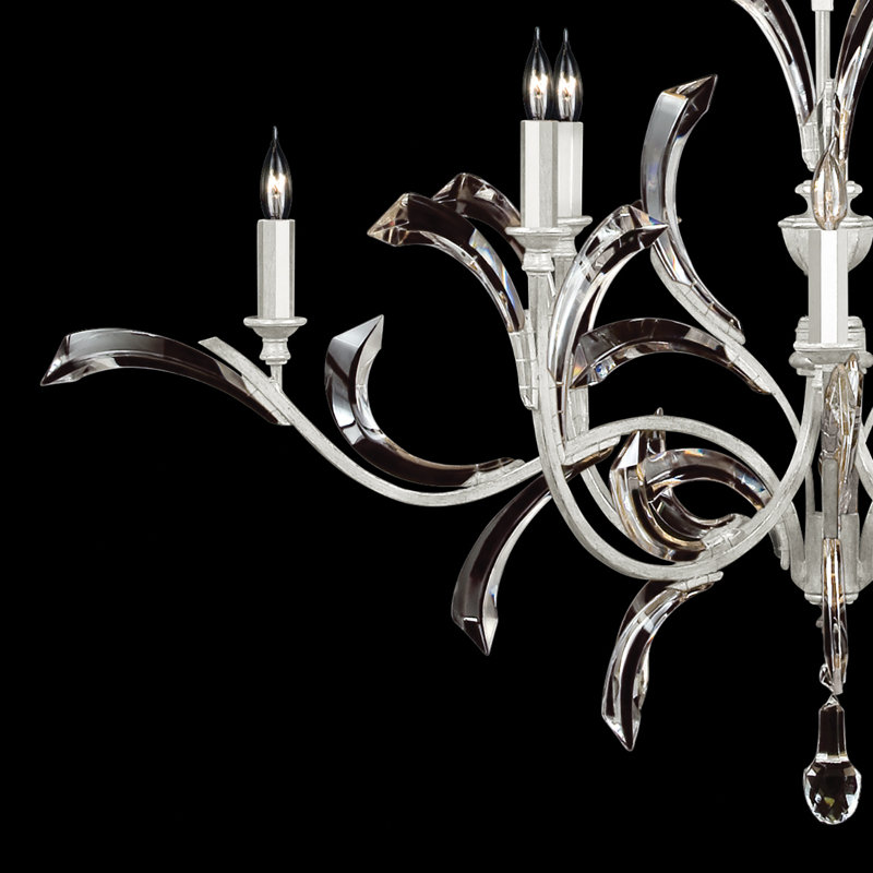 Lustre rond biseauté 57 po, Feuille d'argent