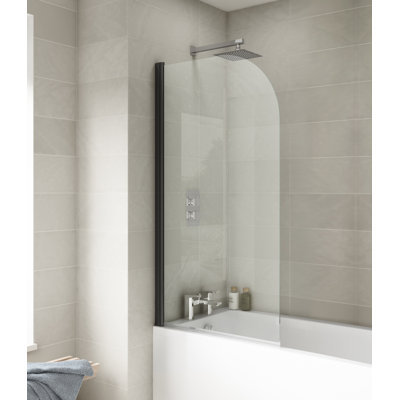Pacific 1435 mm H Pivot Semi-Frameless Bath Screen with Clear Glass