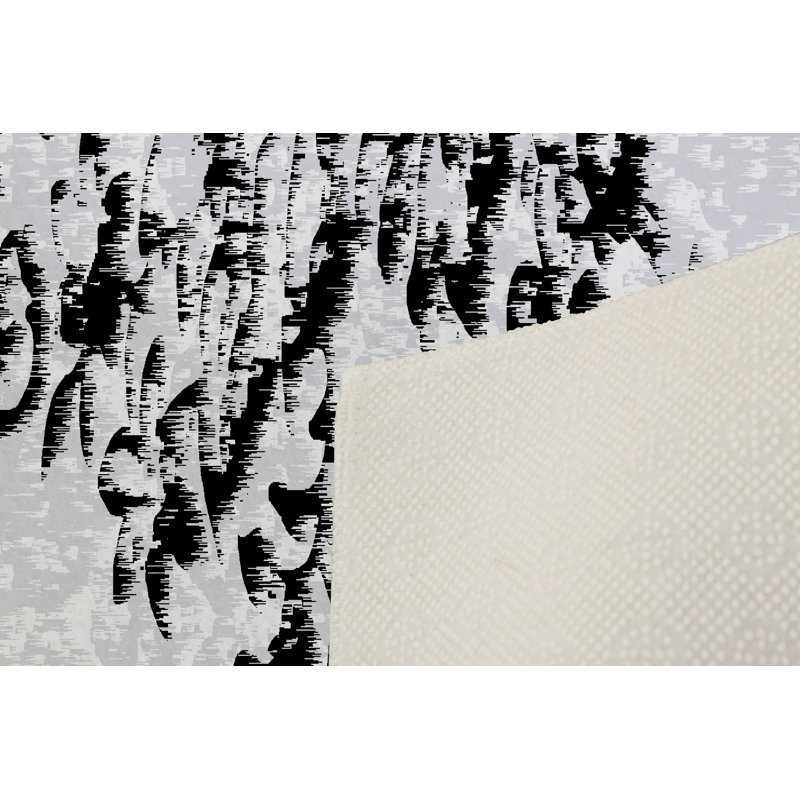Tapis luxueux, 2,6 x 4,0 pi | 100% polyester, hauteur des poils de 0,4 po | Pois antibactérien et antidérapant en PVC | Lavable à la machine, impression numérique 3D | Parfait pour le salon et la chambre à coucher