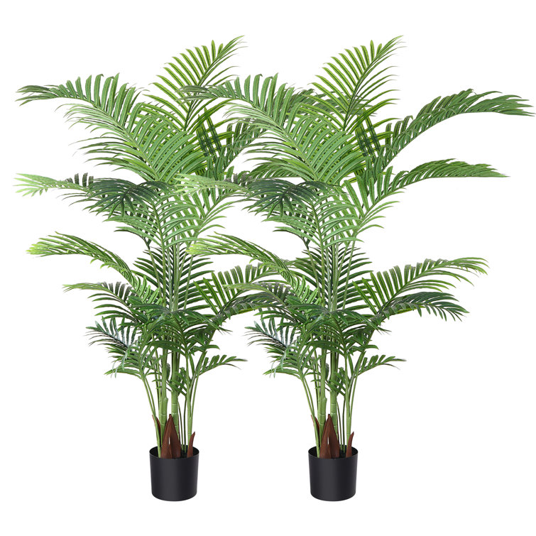 Adcock 2 - Piece Artificial Palm Tree in Pot Set, Faux Plant, Fake Tree for Home Decor