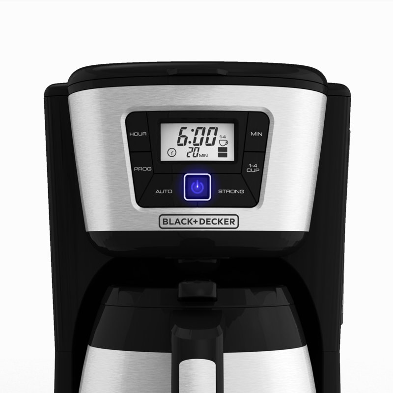 BLACK+DECKER CM2035B-1 BLACK+DECKER 12-Cup Thermal Coffee Maker, Keep Coffee Hot with Insulated Stainless Steel Carafe, Digital Controls, Easy to Clean.