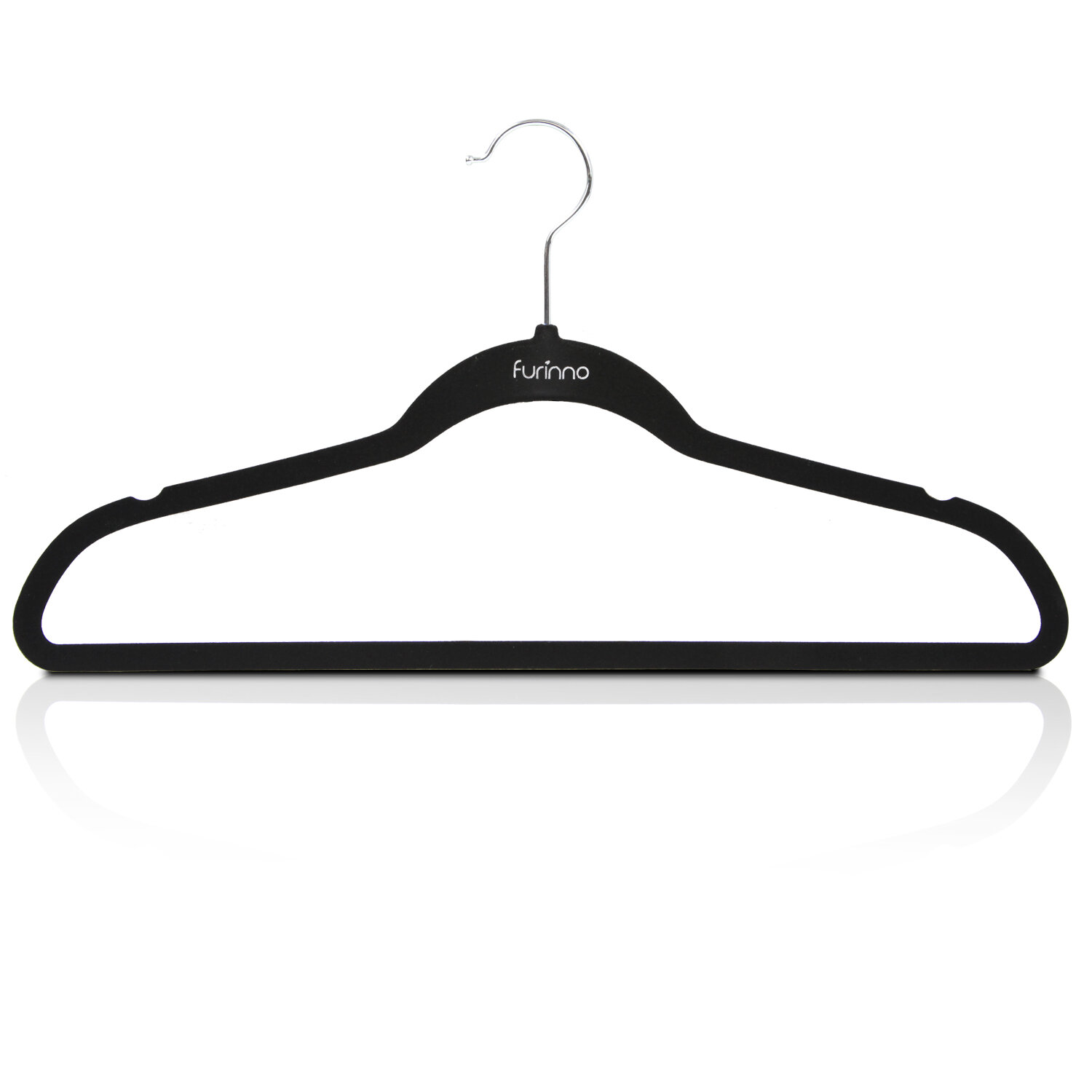 Mackaylee Velvet Hangers, Non Slip Standard Clothes Hanger Set, Heavy Duty Ivory Hangers (Set of 60) Rebrilliant Color: Black