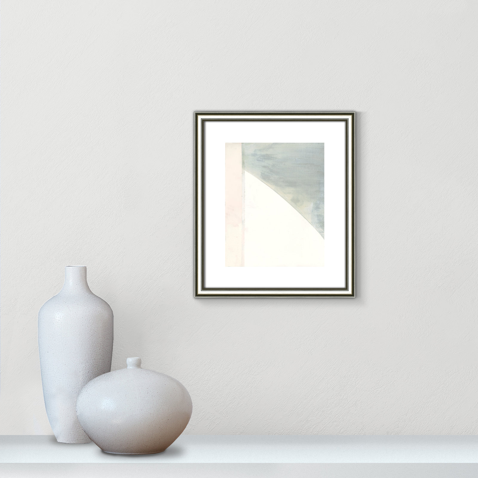Alexandria "In Neutral I" Painting by Cartissi, 15" H x 13" W x 0.88" D, Silver Framed Paper