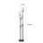 3 Light Torchiere Floor Lamp, Leaf Design Glass Shade, Black Metal 71 Inch