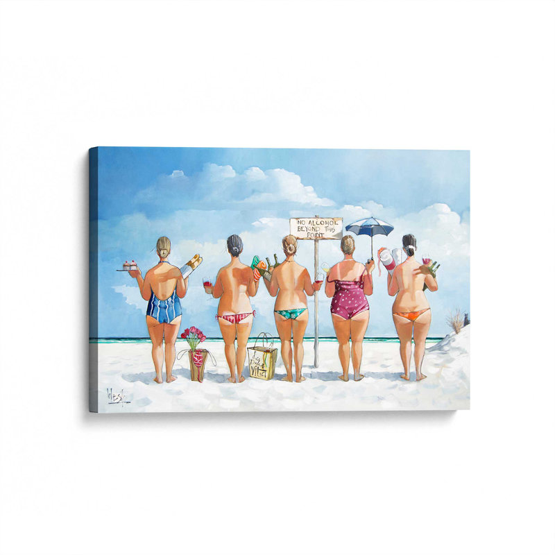 La Dolce Vita - Beach Friends, H 12,75 po x l 18,75 po, Toile tendue, Ne s’applique pas