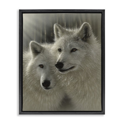 Sunlit Soulmates Wolves Floating Frame, design by Collin Bogle