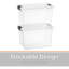 Boîte de rangement transparente Superio avec couvercle, bacs de rangement en plastique de 2,5 pintes pour l'organisation, caisses empilables, sans BPA, non toxiques, sans odeur, organisateurs, paquet de 4-1245397961